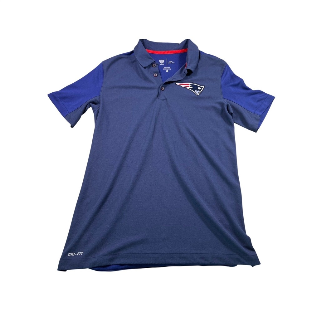 Nike Dri-FIT New England Patriots NFL Polo Shirt Blue Men's‎ Medium